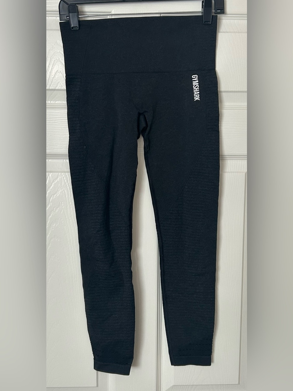 GYMSHARK Seamless Leggins - Ribbed Knit - Black - Women's Small